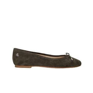 LAUREN Ralph Lauren Jayna Suede Flat Ballet Pumps Dark Olive Womens Size 7.5 B